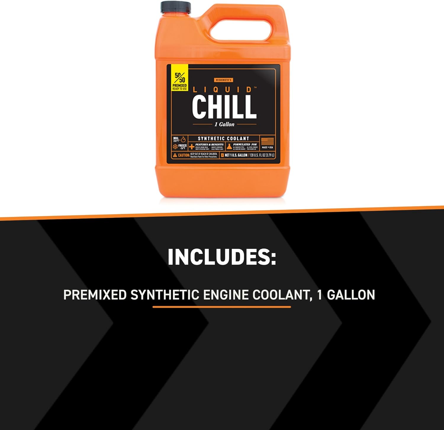 Mishimoto MMRA-LC-5050F Liquid Chill Premixed Synthetic Engine Coolant, 1 Gallon, Orange
