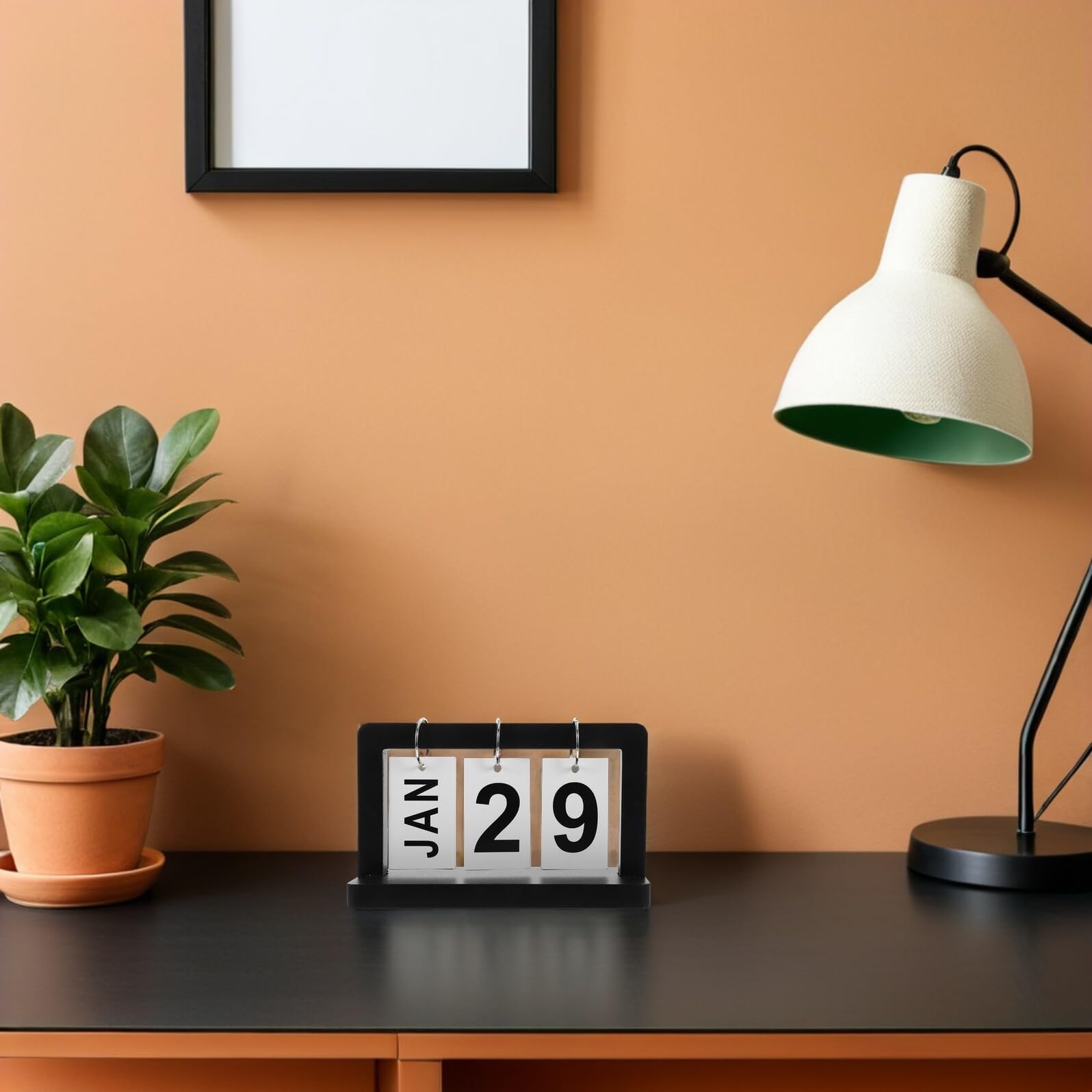4pezzi Calendario da Scrivania Libro in Legno Display Giornaliero Riutilizzabile per Organizzazione Mensile Design Vintage per Ufficio o Casa