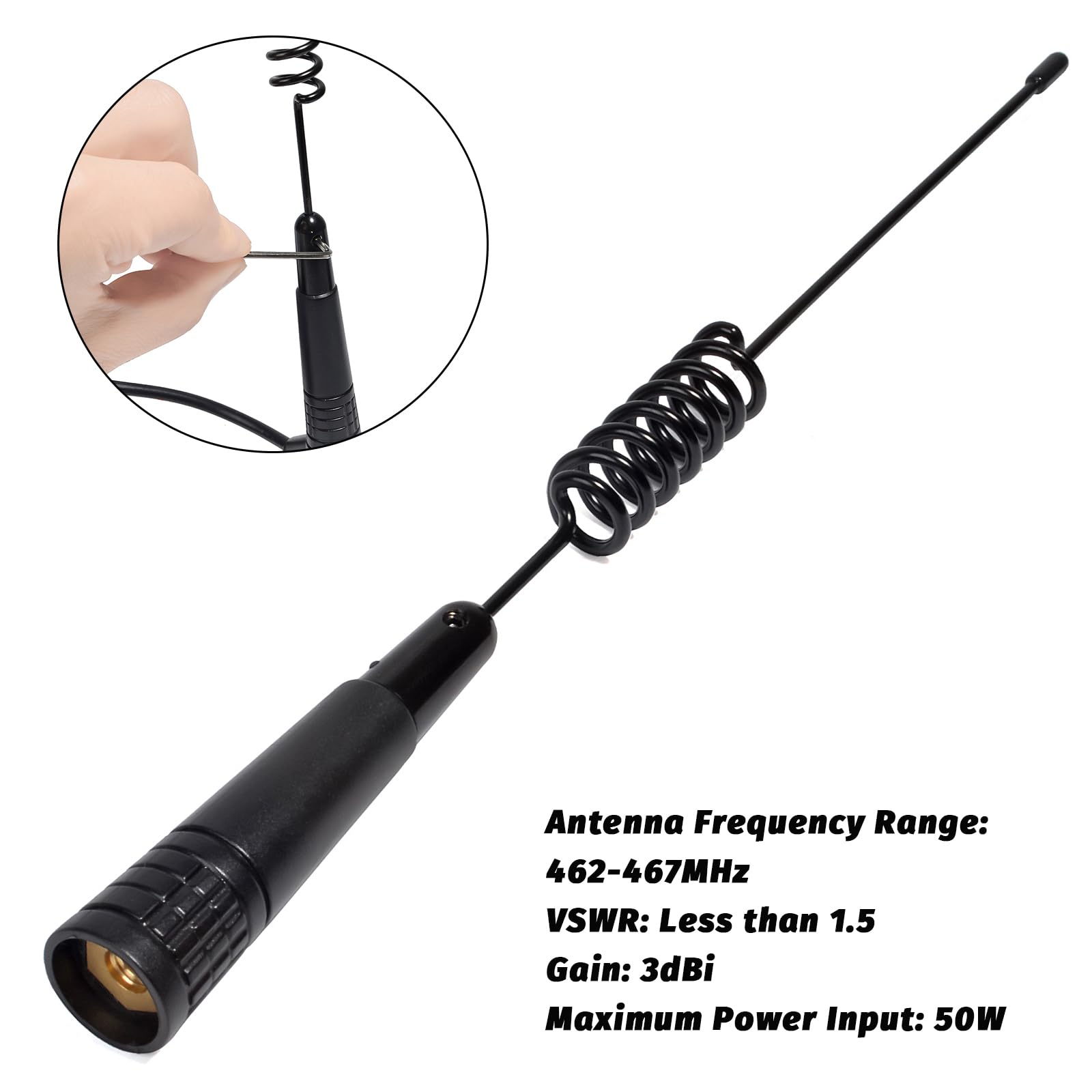TWAYRDIO GMRS - Antena con soporte magnético, cable coaxial RG58 de 13 pies, conector PL259, antena de radio GMRS de 462-467 MHz para radios móviles Midland BTECH Radioddity Retevis QYT GMRS