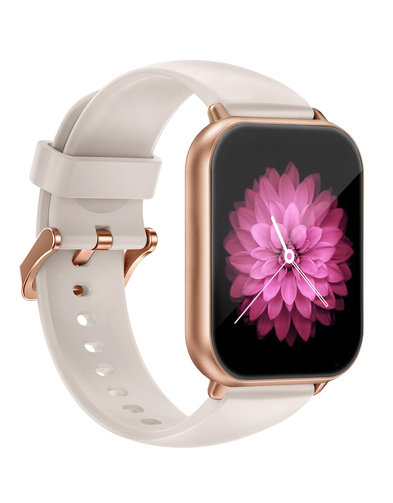 HUAKUA Reloj Inteligente con Llamadas Bluetooth y Monitor de Oxígeno,Pulsómetro, Reloj Inteligente con 100+ Modos Deporte, IP68 Impermeable, Pulsera Actividad para Mujer Hombre (Blanco)