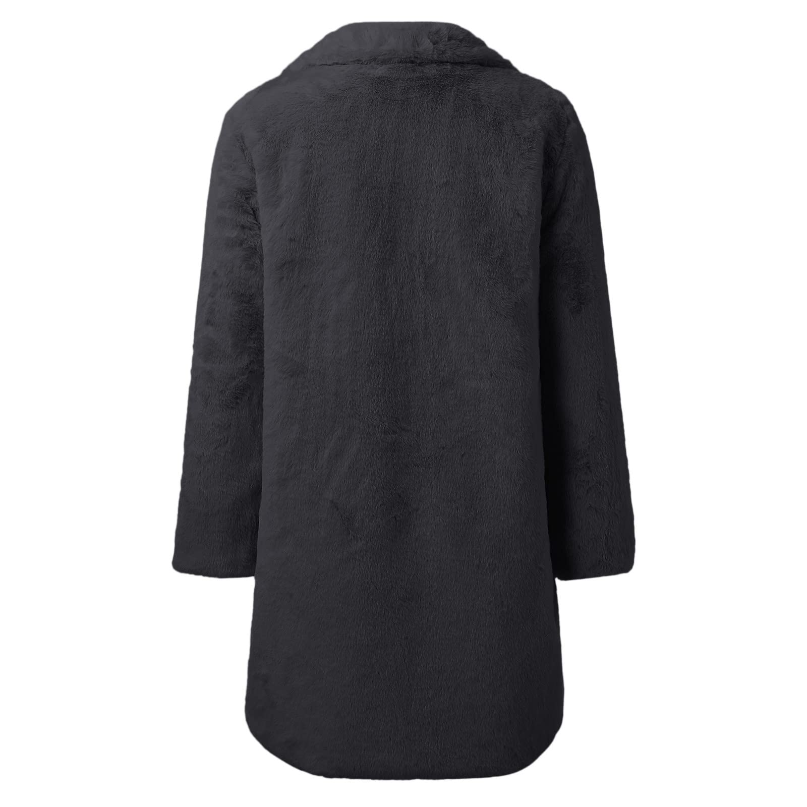 Chaquetas de forro polar para mujer, abrigo sintético, chaqueta de invierno, cálida, holgada, cuello vuelto, talla grande, ropa de abrigo acogedora