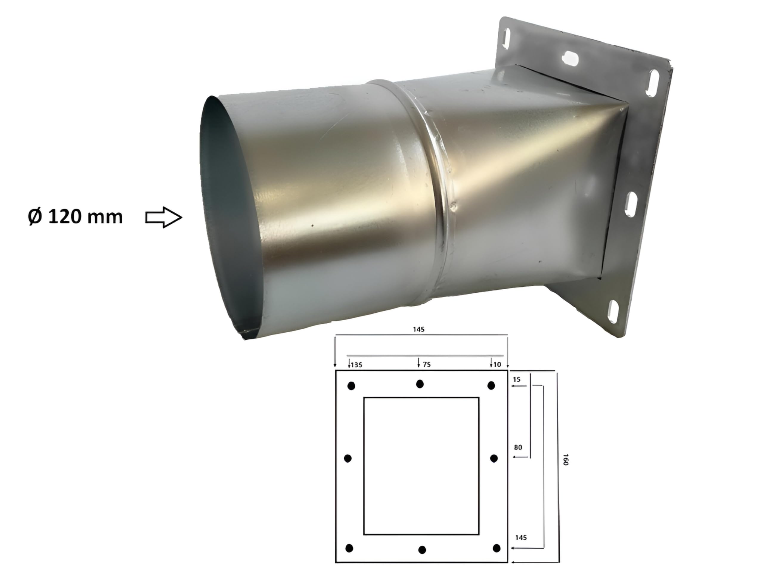 Uzman-Versand OBR-200M - Ventilador radial con regulador de velocidad, brida y tubo flexible de aluminio