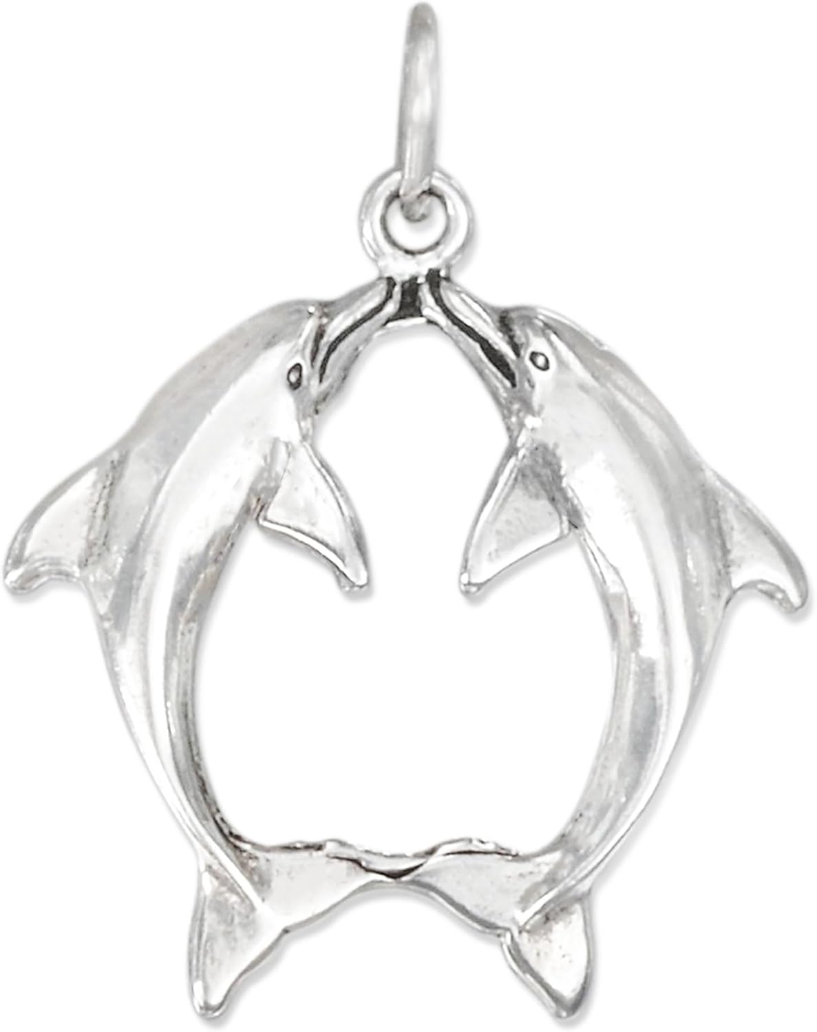 Kissing Dolphins 925 Sterling Silver Charm Pendant Bracelet Jewelry Making Supply