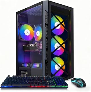 STGAubron Gaming Desktop PC: Intel Core i7 up to 3.9GHz, GTX 1660 Super 6GB, 16GB RAM, 512GB SSD, RGB Fans, Win 11