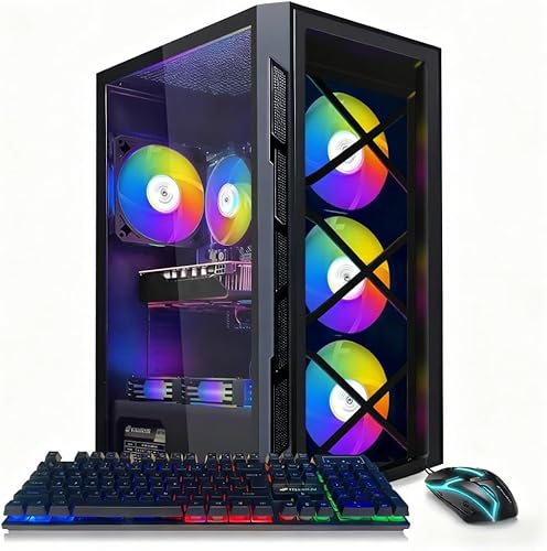 Miniatura 7 de STGAubron Computadora de escritorio para videojuegos, AMD Ryzen 3 3200G 3.6 GHz, Radeon RX 580 8G, 16G DDR4, 1T SSD, WiFi 6, BT 5.0, ventilador RGB