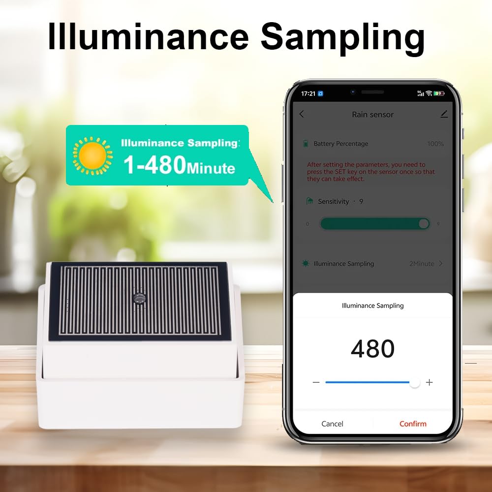 Capteur de Pluie Haozee Tuya Zigbee avec capteur de lumière, nécessite TUYA HUB, Prend en Charge Zigbee2mqtt Home Assistant, IPX4 étanche pour Une Utilisation en extérieur