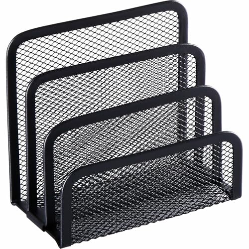 Trieur vertical Lorell 84153 en maille noire de 14,5 cm - 2