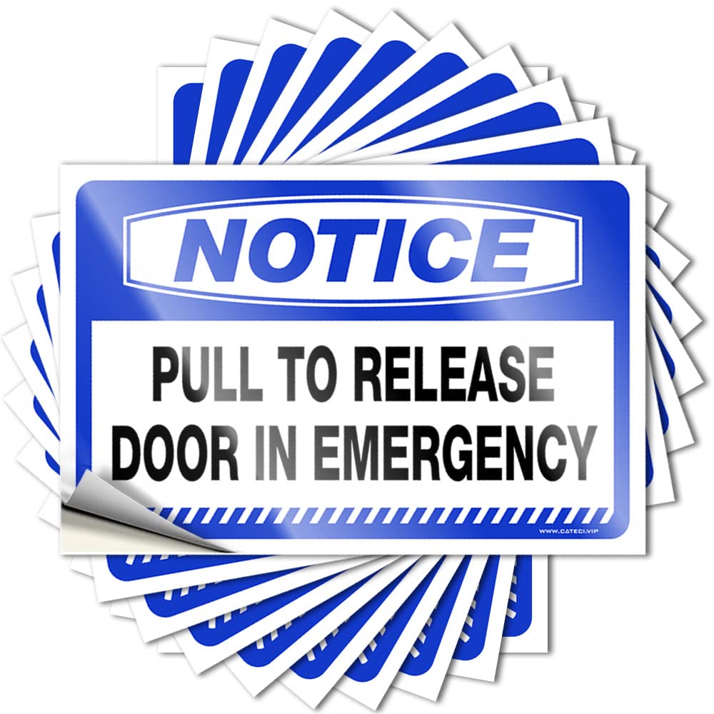 Stickers Rock Vinyl Decals, Garage Decor for Men Waterproof Window Stickers for Water Bottle | Notice Pull to Release Door in Emergency Perfect for Narrow Laptop Decor(8X12CM)