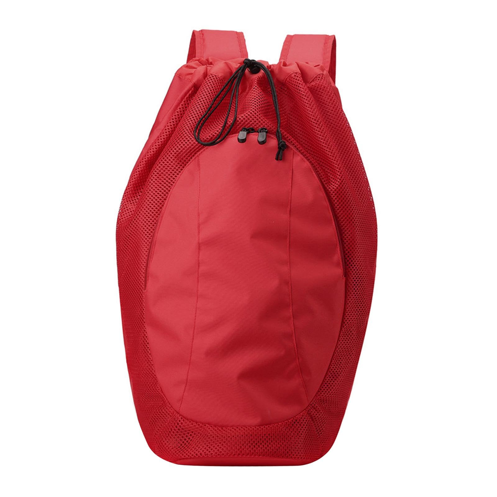 Zaino con Coulisse, Borsa Sportiva da Palestra, Tasca con Cerniera, Zaino da Spiaggia in Nylon, Borsa per Racchetta da Badminton, per Escursionismo,