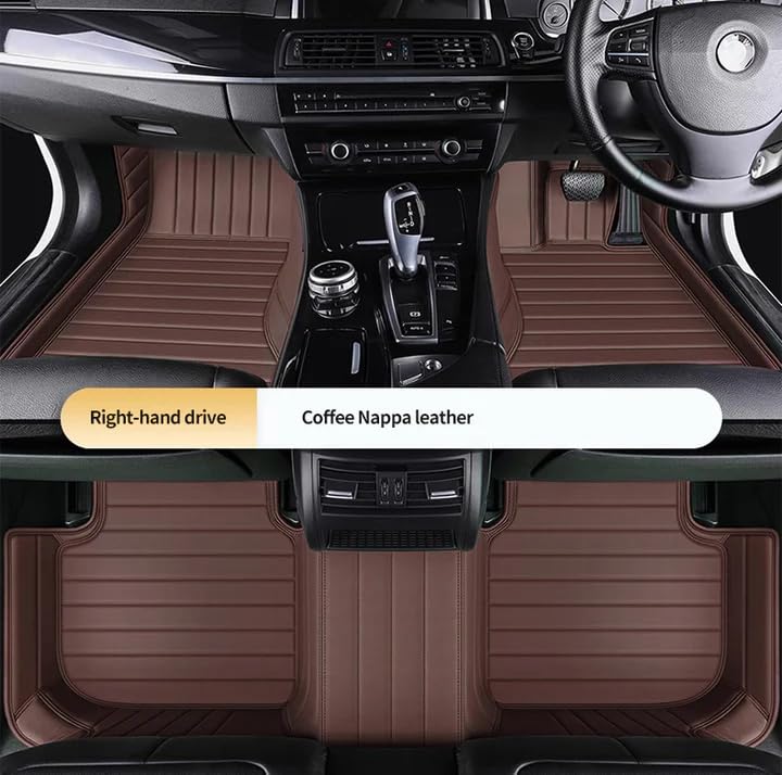 Image of MINANSH 9D Premium Leatherette Car Foot Mat Luxurious & Elegant Look | 100% Waterproof and Dust Proof | Custom Fitted 9D Car Floor Tray Mat for Tata Sierra EV 2026 (Full Coffee)