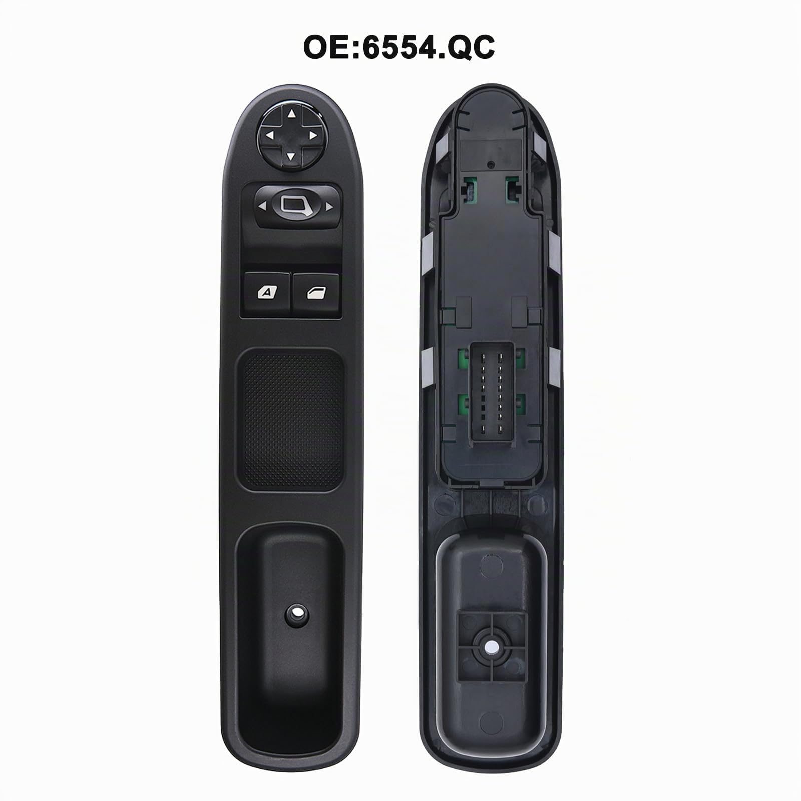 KAOLALI 6554.QC Interruttore di comando elettrico Pulsantiera Compatibile per Peugeot 207 Citroen C3 Finestra Pulsantiera Interruttore Alzacristalli 6554QC