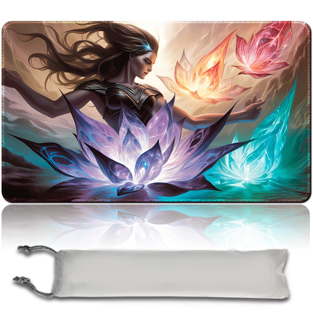 Board Game MTG Playmat + Free Waterproof Bag, Stitched Edges, Smooth Rubber Surface, MTG PlayMat with Zones (An Original Angel of Flight Alabaster Playmat) (MTG (5) - NO ZONE) — image 1