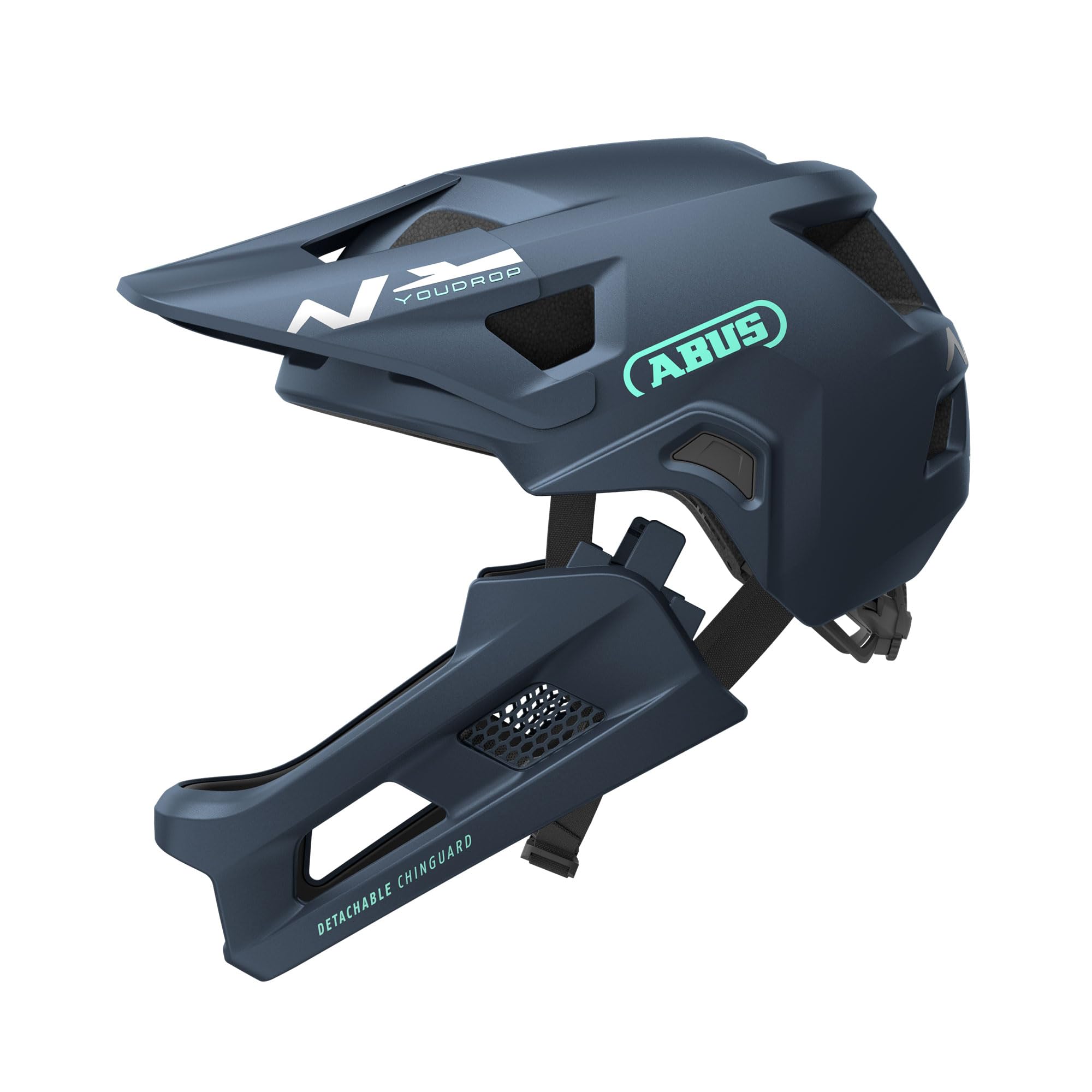 ABUS Casque VTT YouDrop FF intégral Enfants Adolescents mentonnière Amovible