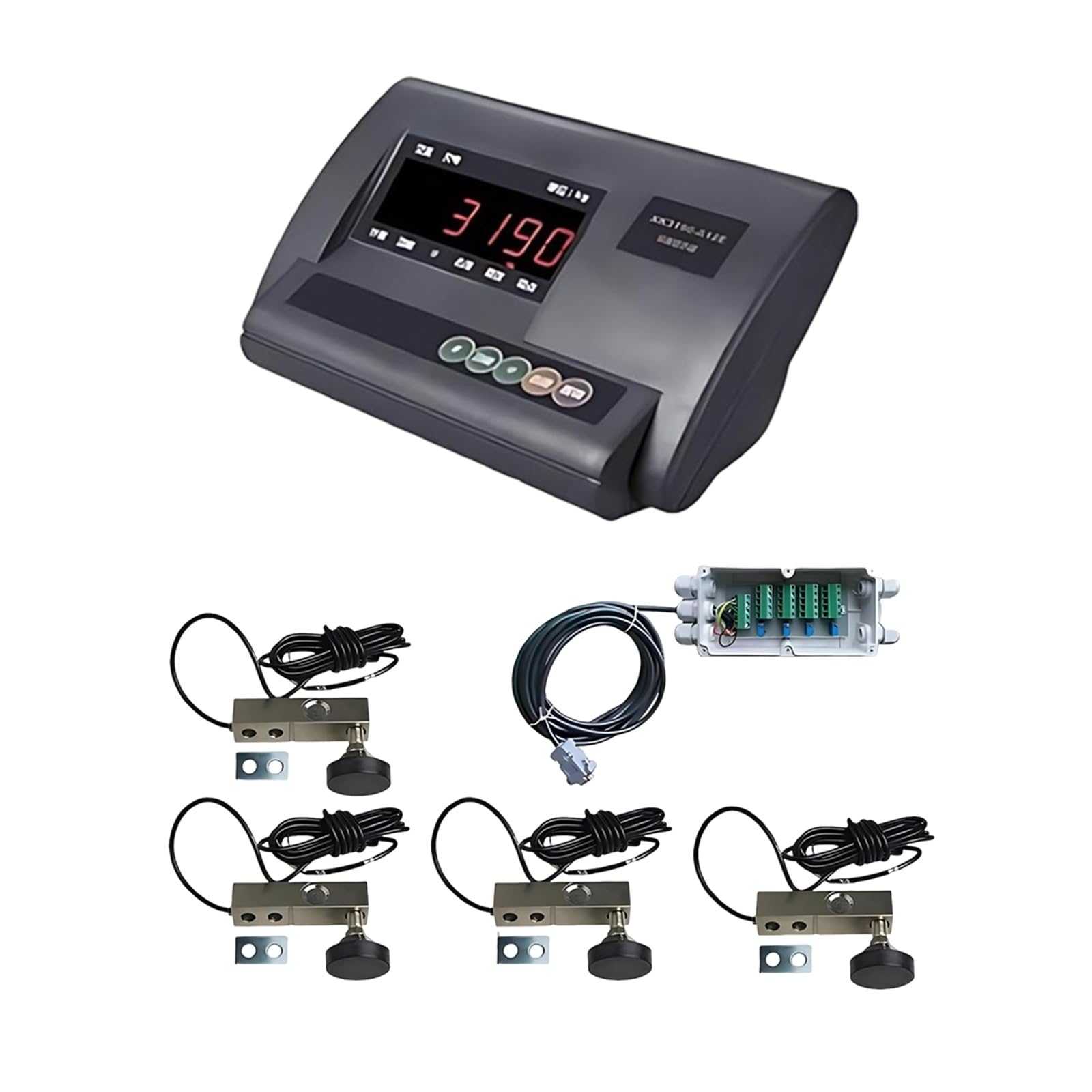 Bilancia Digitale per Animali 5T, Alta Precisione, 4 Celle di Carico, Acciaio Inox, Indicatore di Peso con Display LED, Bilancia da Pavimento per Fattorie