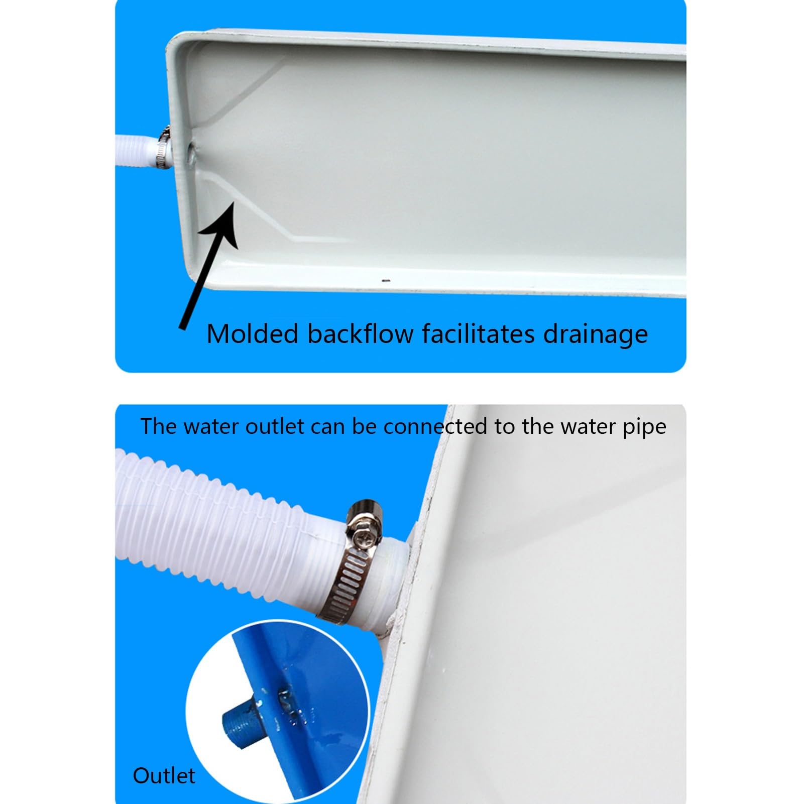 Bac récupérateur d'eau pour climatiseur LOLAIKE avec trou de vidange et bac de récupération d'eau pour climatiseur, unité extérieure (61 x 24 cm)