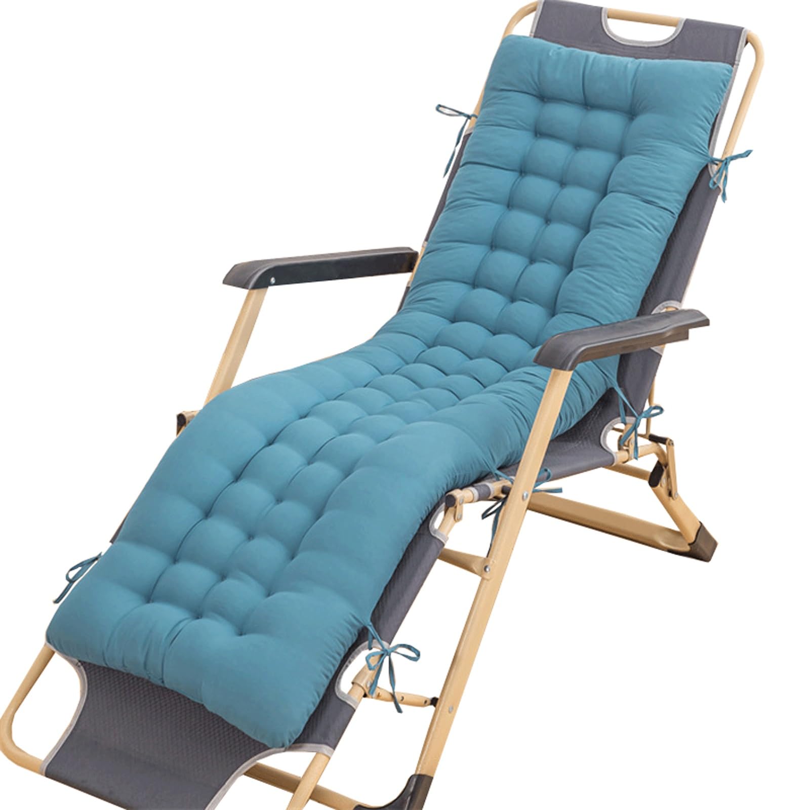uyeoco Chair Cushions,Lounge Chaise Cushion Sun Lounger Mattress with Non-Slip Back Elastic Sleeve for Garden Outdoor/Indoor/Sofa/Tatami/Car Seat/Bench(Azure,100x45x8cm)