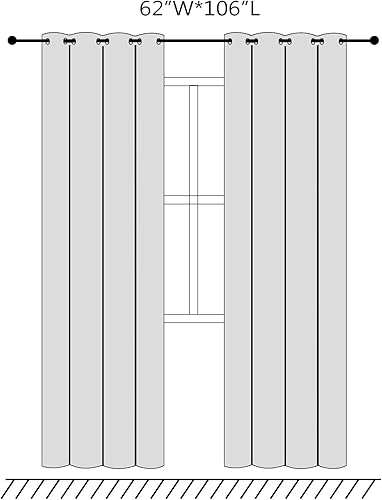 Miniatura 22 de Cortinas Opacas para Dormitorio con Aislamiento Térmico de Ojales Sólidos para Ventana Extra Anchas para Puerta Corredera, Juego de 2 Paneles de