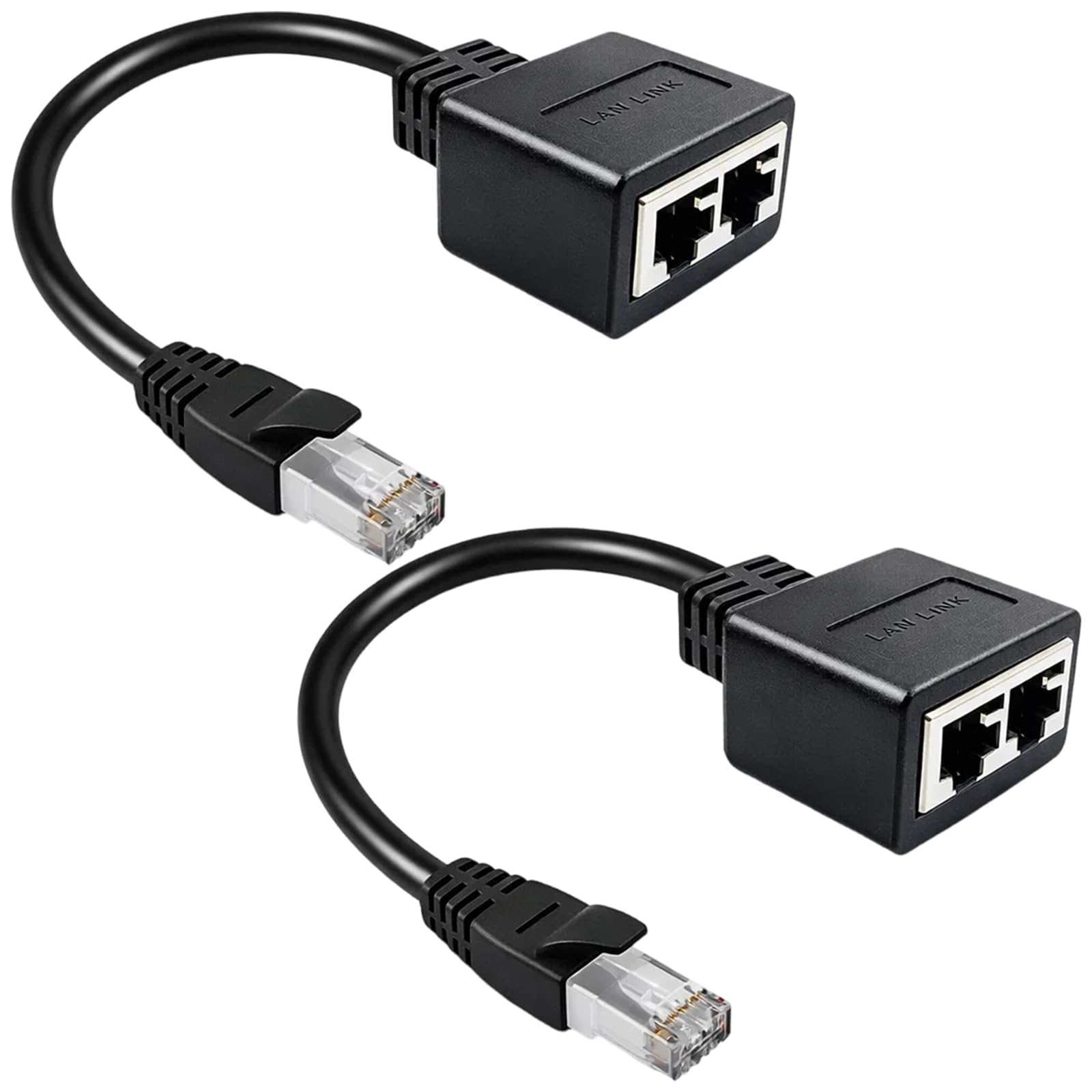 Adaptateur Répartiteur RJ45 Multiprise Ethernet 2 Pièces Compatible Cat5 Cat5e Cat6 Cat7