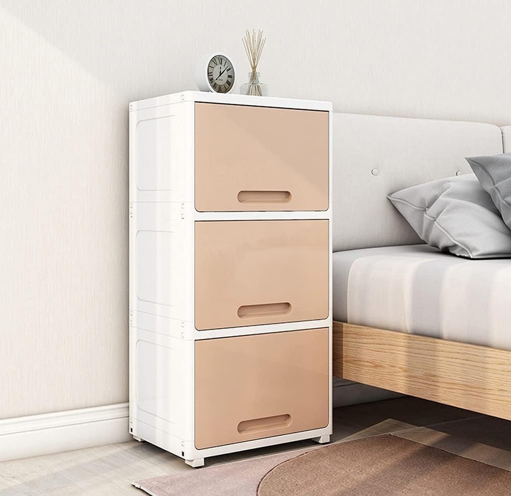 Storage Bins Flip Cabinet Living Room Home Thickened Plastic Lockers Multi-Layer Locker(Brown,5 Layers)