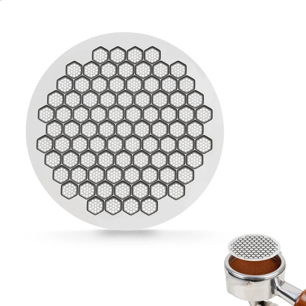 watchget 51mm Espresso Puck Screen Reusable Mesh Coffee Filter 0.8mm Thickness Puck Screen Stainless Steel Lower Shower Screen for 51mm Protafilter Basket