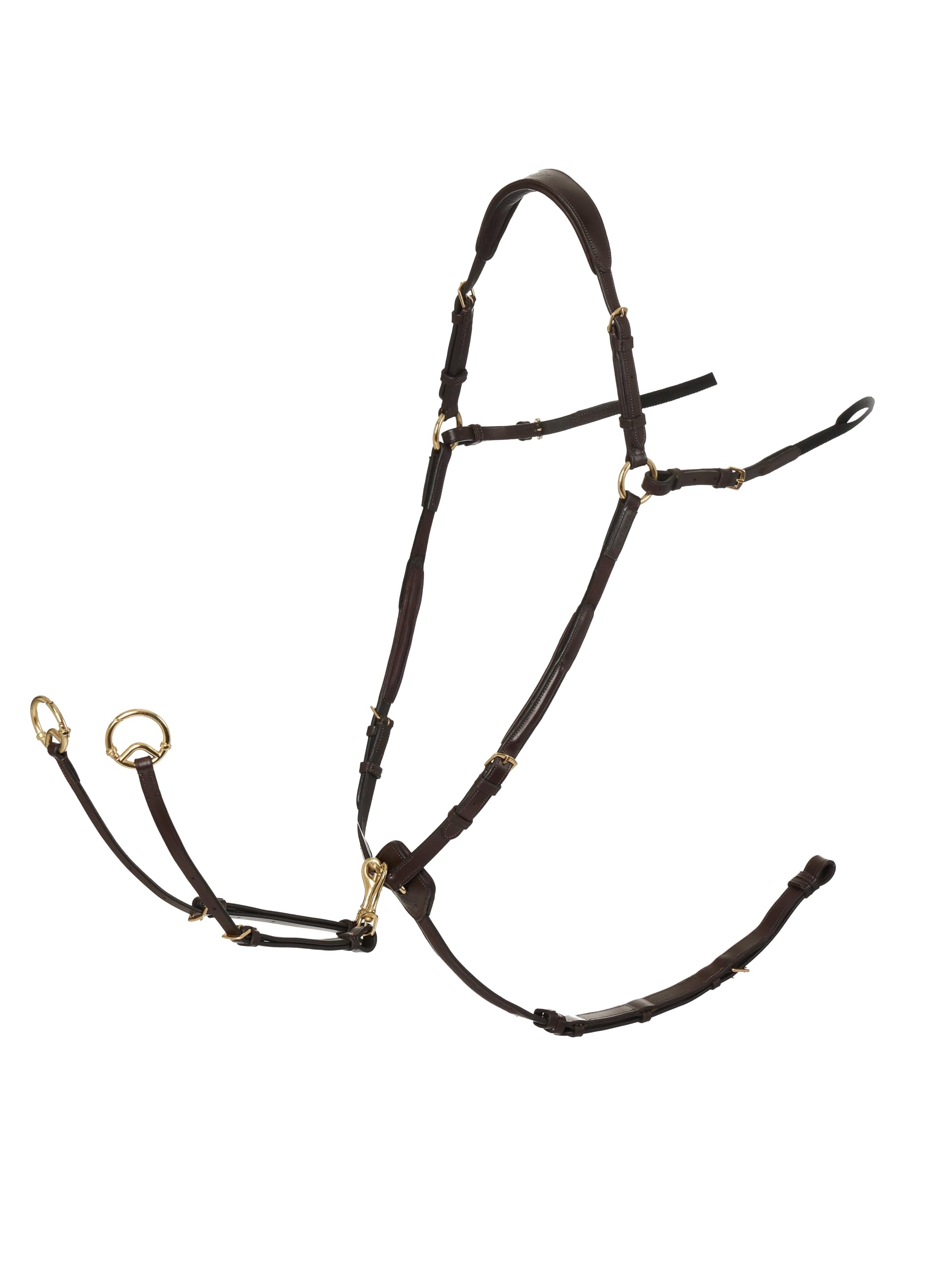 LeMieux Breastplate with D-Ring Attachment - Havana/Brass - Pony