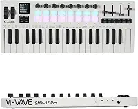 M-VAVE VEDO Teclado MIDI 37 Teclas Sensíveis com Sintetizador DX-7 FM Integrado, Pads RGB, Arpeggiator, Sequenciador, Conexão USB e Bluetooth para Produção Musical, Home Studio e Performances ao Vivo