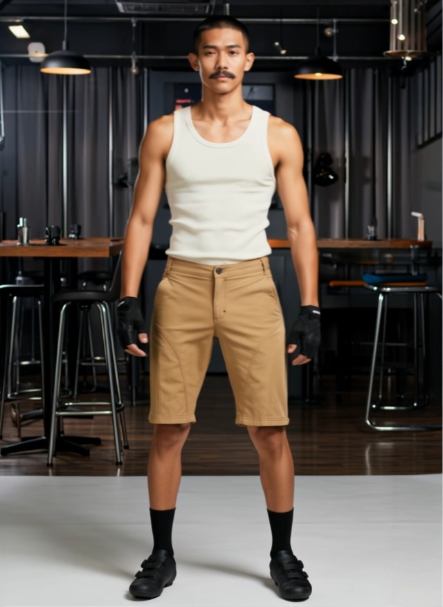Shorts de ciclismo baggy sueltos para hombre marrón miniatura 4