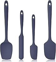 Vista 10 de espátulas resistentes al calor de 600ºF, juego de raspadores de silicona sin costuras para cocina de alta temperatura, aptas para alimentos
