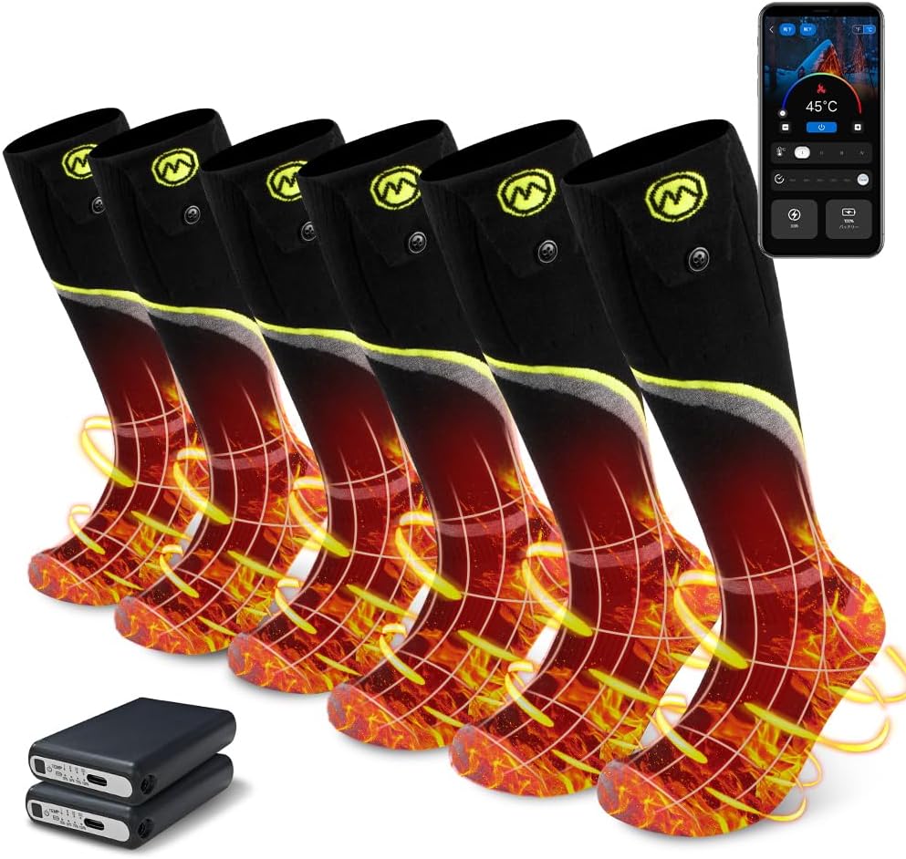 Amazon.co.jp: [meosos] 【3足/2足/1足入り】電熱ソックス アプリ45-75