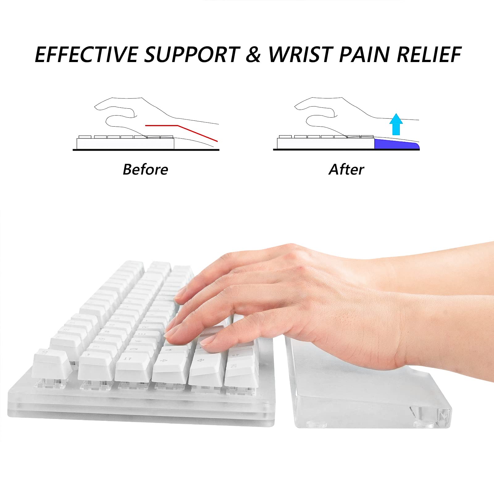 Geekria Acrylic Keyboard Wrist Rest, for 87 Key Mechanical Keyboard - Image 2