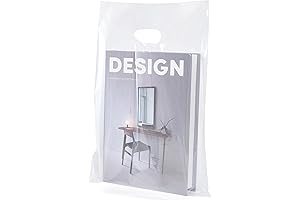 100-Pack Clear Plastic Bags with Handles, Perfect for Gifts, Merchandise, and Retail