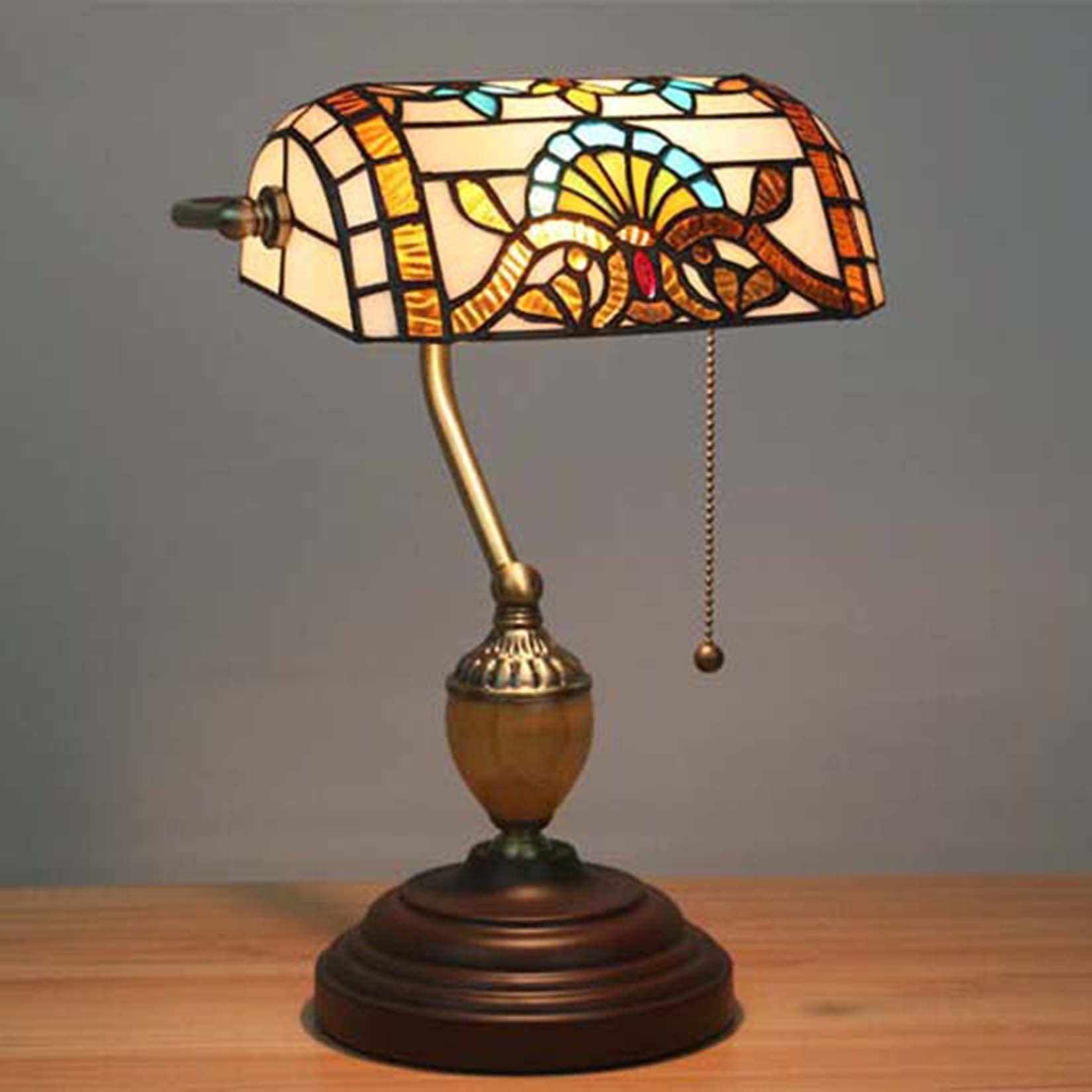 Lampada da banchiere Lampada da scrivania in Stile Tiffany Lampada da Tavolo in Vetro colorato in Stile Barocco Lampada da Pianoforte Regolabile Alta 15 Pollici Lampada da Memoria Piccola Lampada da