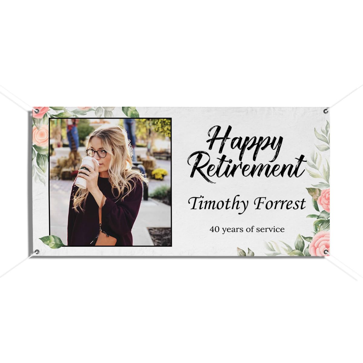 KOLSTRAW Personalized Retirement Welcome Banner, Retirement Celebration Banner, Retirement Party Banner, Custom Retirement Banner, Retirement