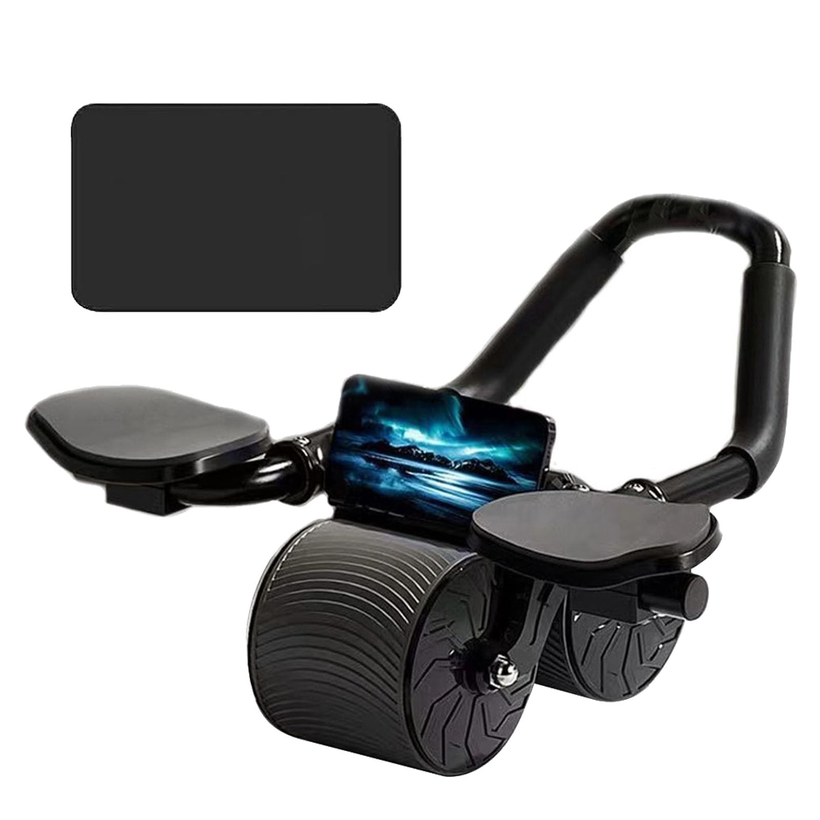 Ab Roller Wheel with Knee Mat & Timer, Automatic Rebound Abdominal Wheel, Ab Workout Equipment Ab Stimulator Exercise Wheels for Home Gym