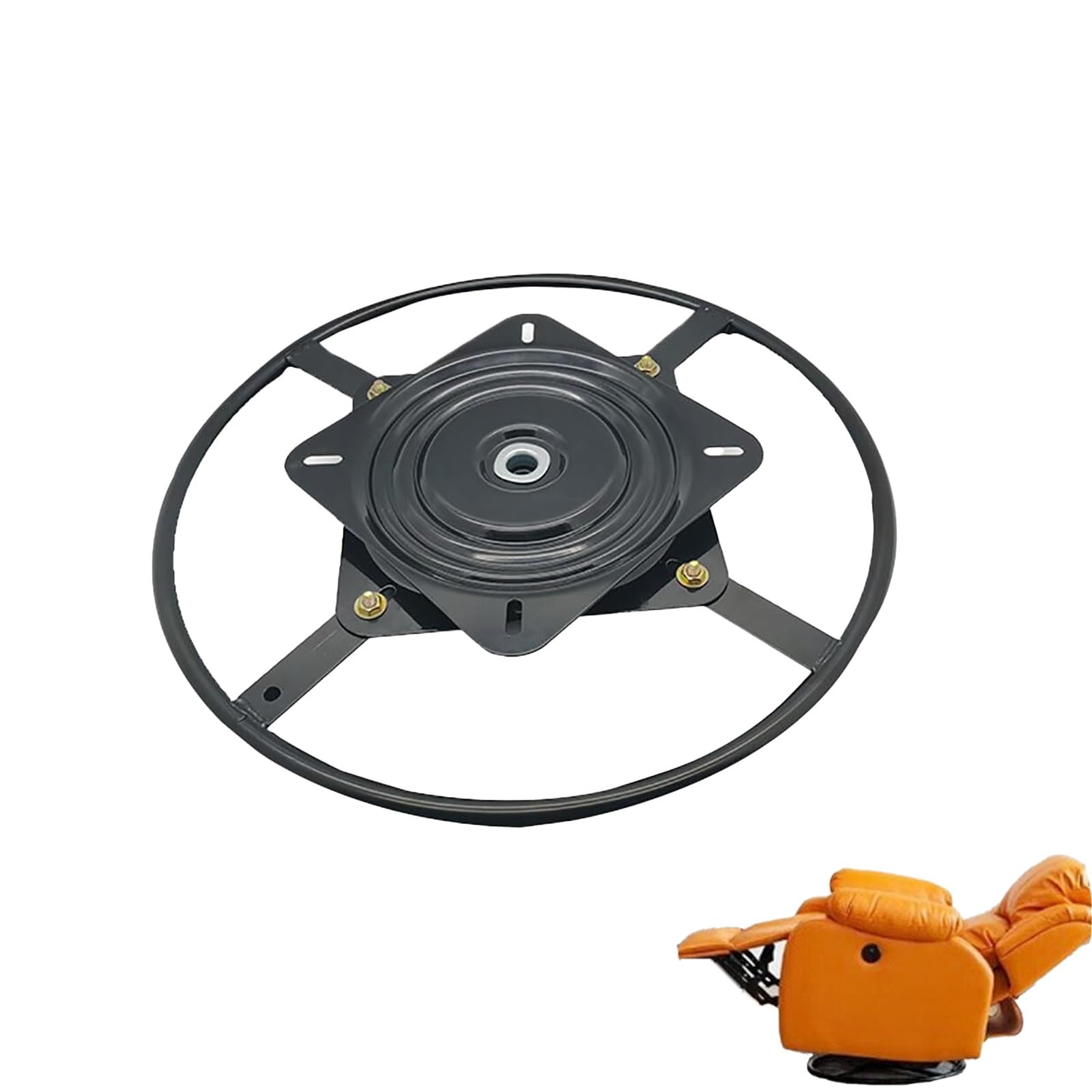 Pogoao One Color 10In Furniture Ring Base, Heavy Duty 360° Seat Swivel Plate Base, Universal Furniture Couch Sofa Rings Base, Steel Seat Swivel Base, Rotating Turntable Hardware For Chair Recliner(500Mm)