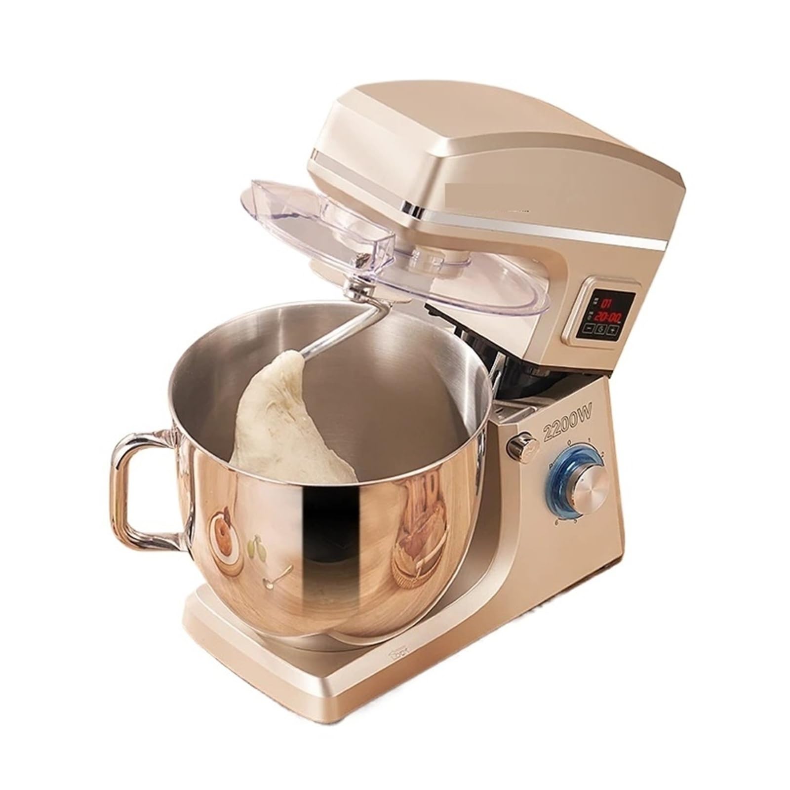 Mikser Stojący 10L, 2200 W, Planetarny Procesor Do Wyrabiania Ciasta, Automatyczny Mikser, Elektryczny Blender Kuchenny Z Funkcją Timera, Spieniacz Do Śmietany łAtwy W UżYciu(10L-Timed)