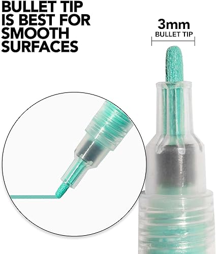 Miniatura 2 de Krink K-11 Juego de 12 marcadores de pintura – Marcadores de pintura acrílica de arte fino vibrante y opaco – Marcadores artísticos para superficies