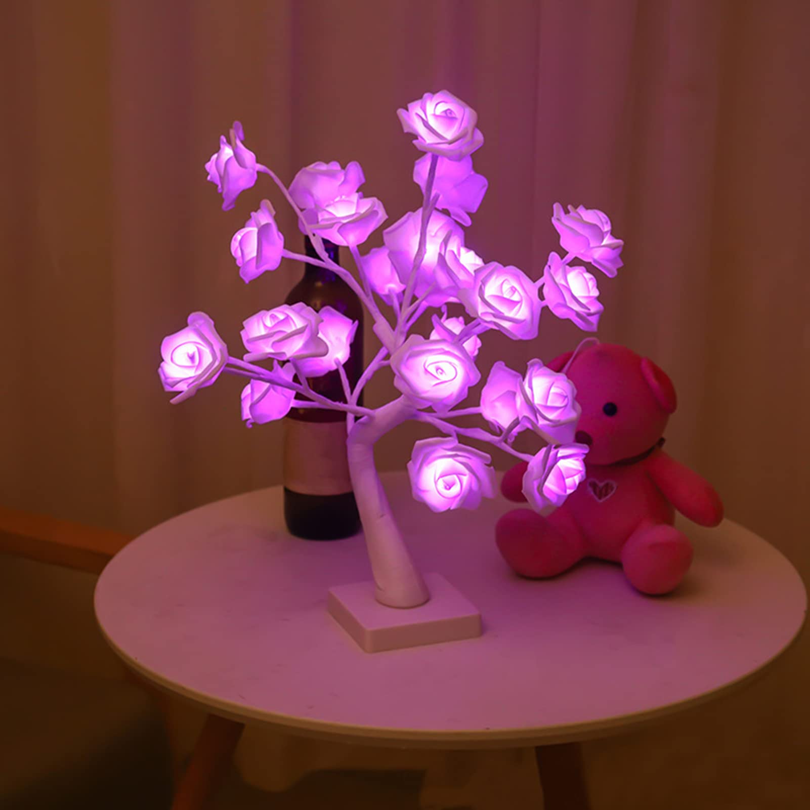 Lampada Albero Rosa LED - Decorazione Illuminata Per Casa, Ufficio - Con Telecomando E Timer - Foto 11