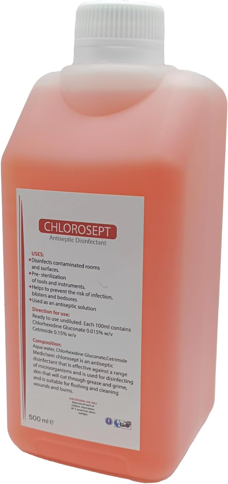 500ML Chlorosept Antiseptic Disinfectant | Multipurpose Solution for Disinfection | Pre-Sterilization of Tools | Helps Prevent Infection, Blisters, and Bedsores | Antiseptic Solution (1 Pc)