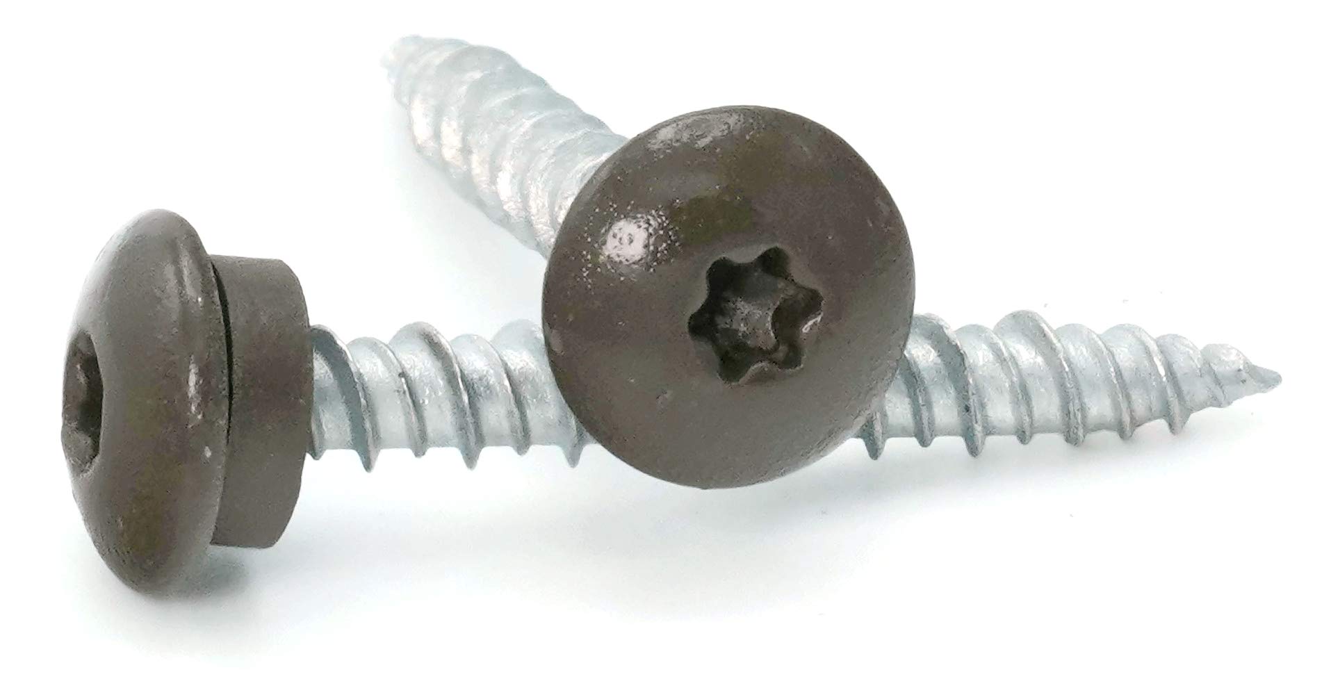 Low Profile Mechanical Galvanized Roofing Screws Bronze Finish - #10 x 1-1/2