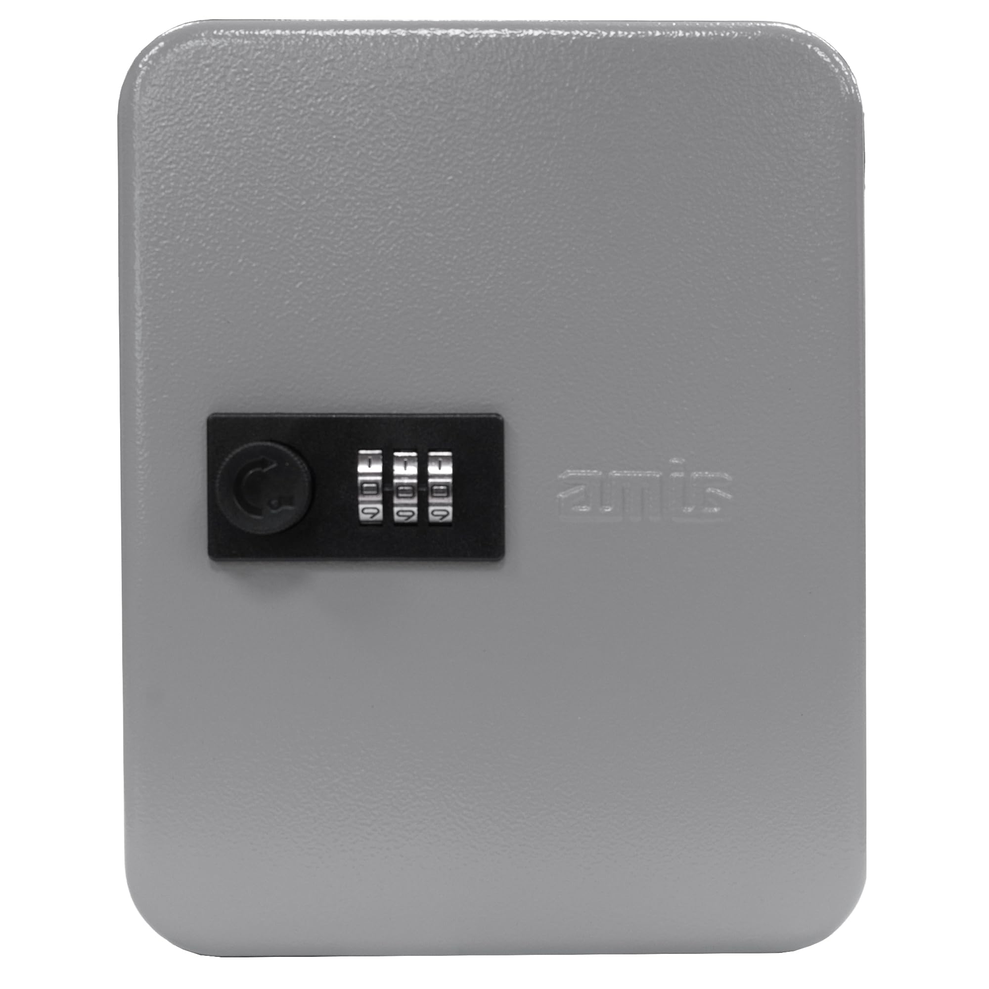 Amig - Secure Steel Key Cabinet and Organiser with Combination Lock | Capacity for 45 Keys | Key Cabinet for Home and Professional Use | 300 x 240 x 70 mm | Colour Grey Epoxy