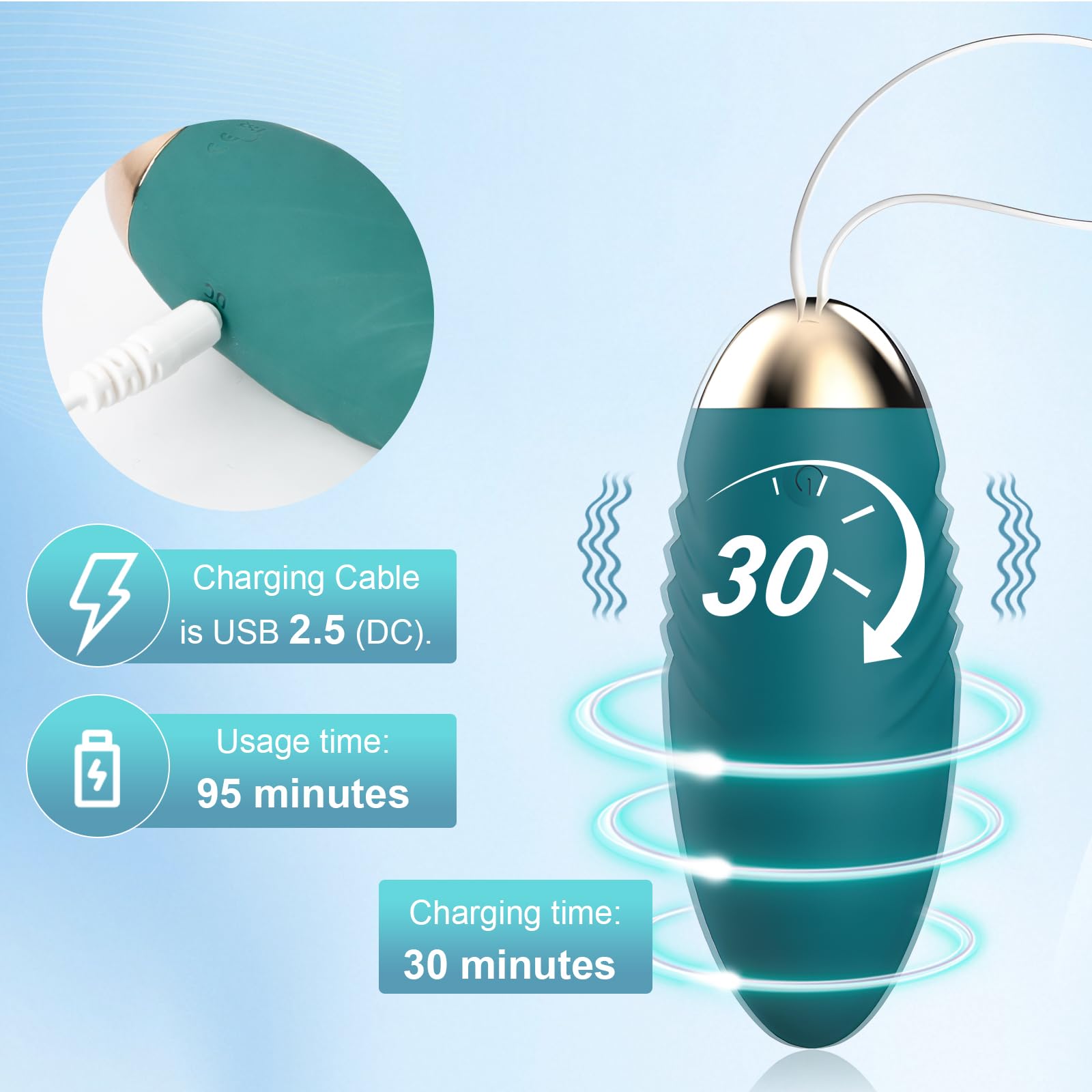 Vibratore con telecomando, stimolazione del punto G e del clitoride, 10 modalità di vibrazione, sex ball con telecomando, sex toy per coppie e donne, uovo vibrante ricaricabile, verde