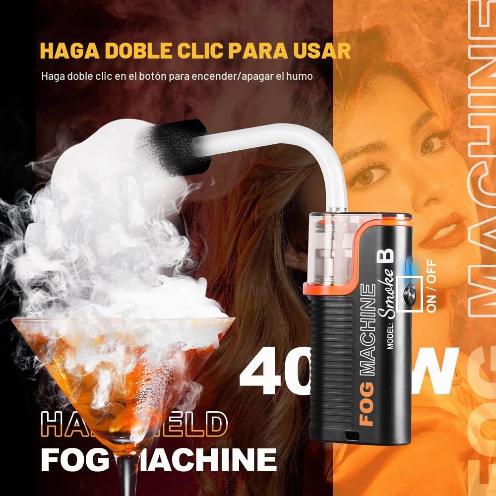 LENSGO Smoke B - Máquina de humo portátil con control remoto para fotografía, eventos al aire libre, fiestas, efectos escénicos, Halloween, desinfección o bodas (negro)