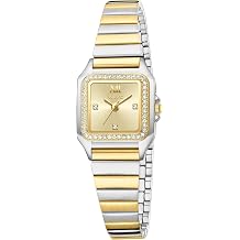 Small Gold Watches for Women Vintage Ladies Diamond Watch with Rectangular Case,Minimalist Dial,Stainless Steel Band,Water Resistant