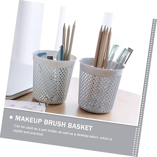 Miniatura 4 de STOBOK 6 piezas de escritorio para brochas de maquillaje para bolígrafo, contenedor hueco, cestas de almacenamiento de plástico para oficina, hogar,