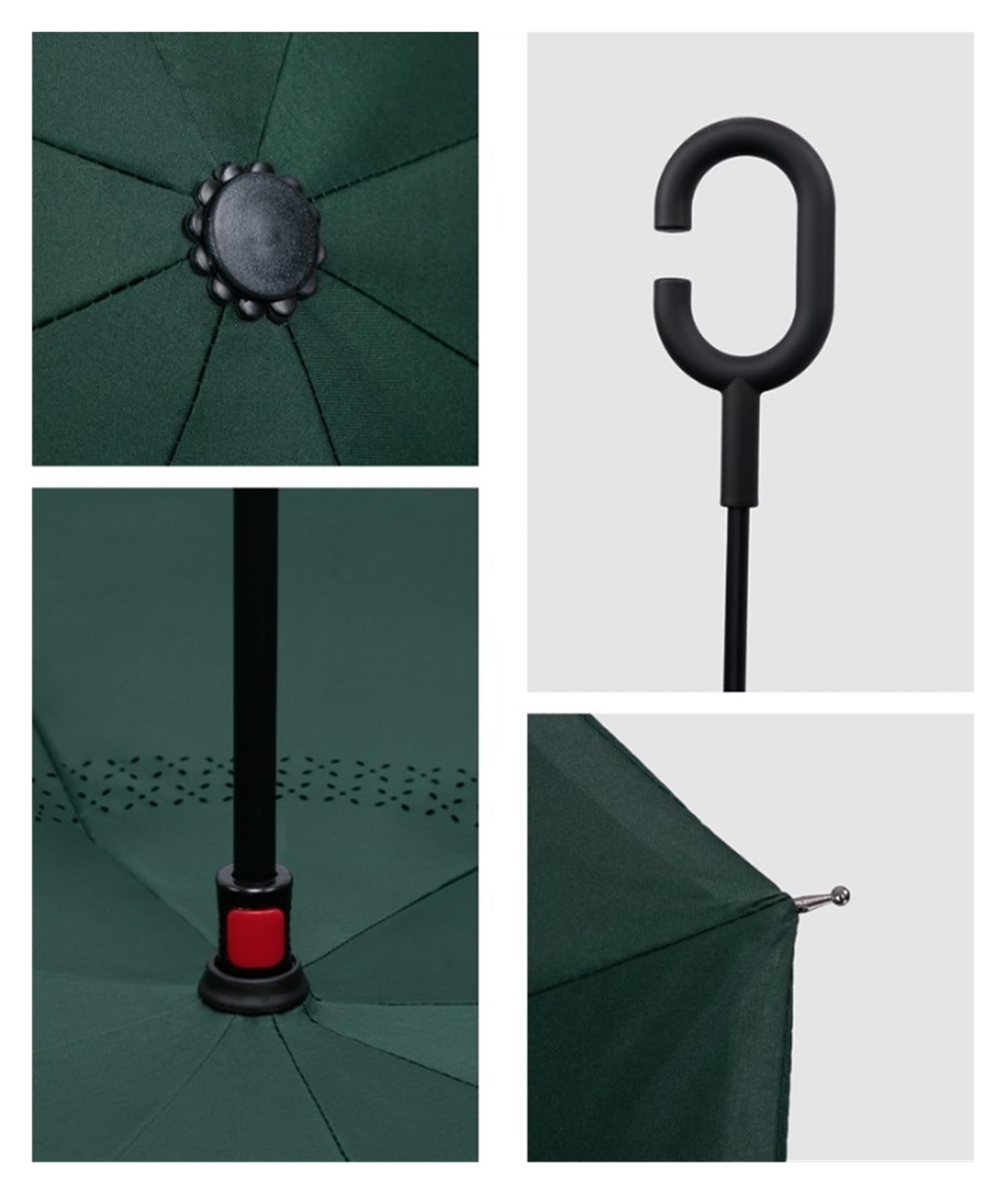 CMBSSTFC Paraguas de Mango Largo Paraguas invertido Manual Paraguas Grande Paraguas inverso Unbrella's para Lluvia al Aire Libre con Mango en Forma de C A Prueba de Viento