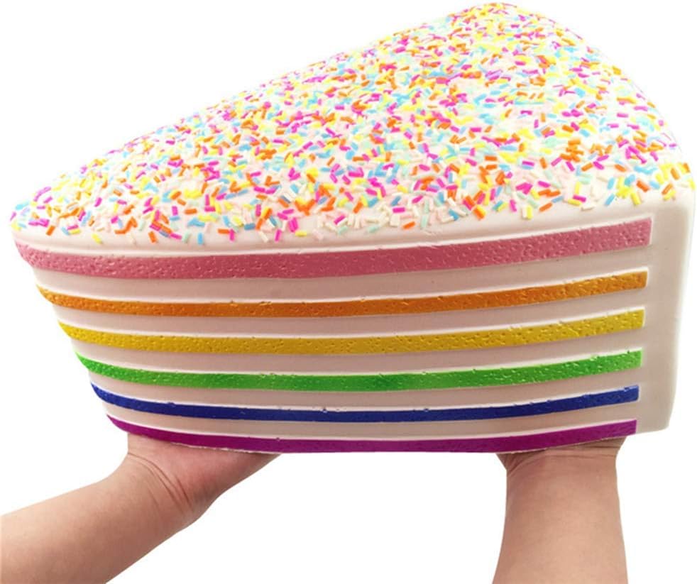 Giant Squishy Toys Jumbo Rainbow Cake Squishy Slow Rising with Rainbow Sprinkles Collection Gift Stress Reliever