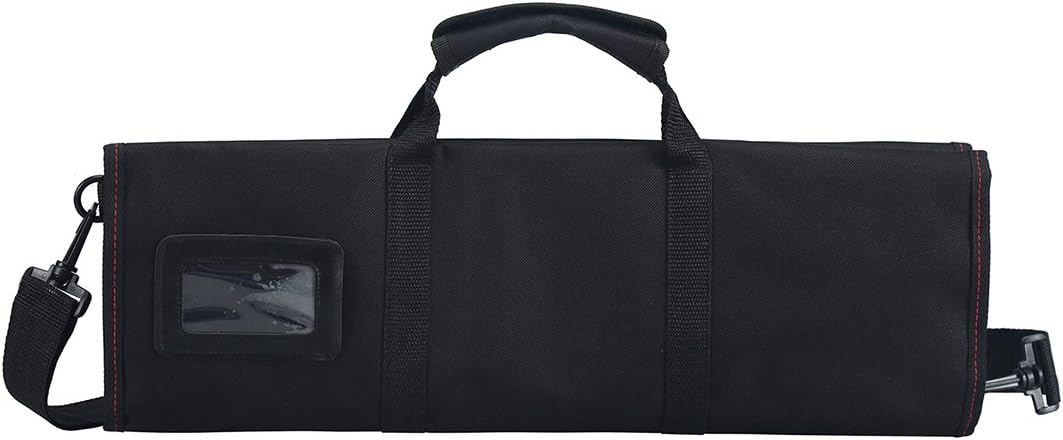 40% оƒƒ Dіѕсоunt Tosnail Chef Knife Case Roll Bag with 21 Slots & 1 Large Zipper Pocket, Easy Carry Handle and Shoulder Strap - Black