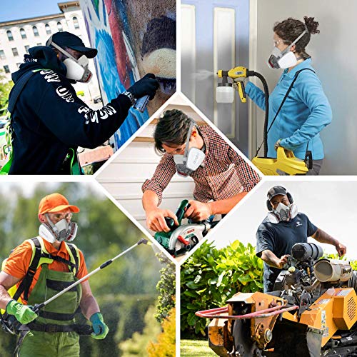 Mionyl Reusable Half Face Cover With Extra Filters - Paint Face Cover For Painting, Machine Polishing, Welding And Other Work Protection #TOP6