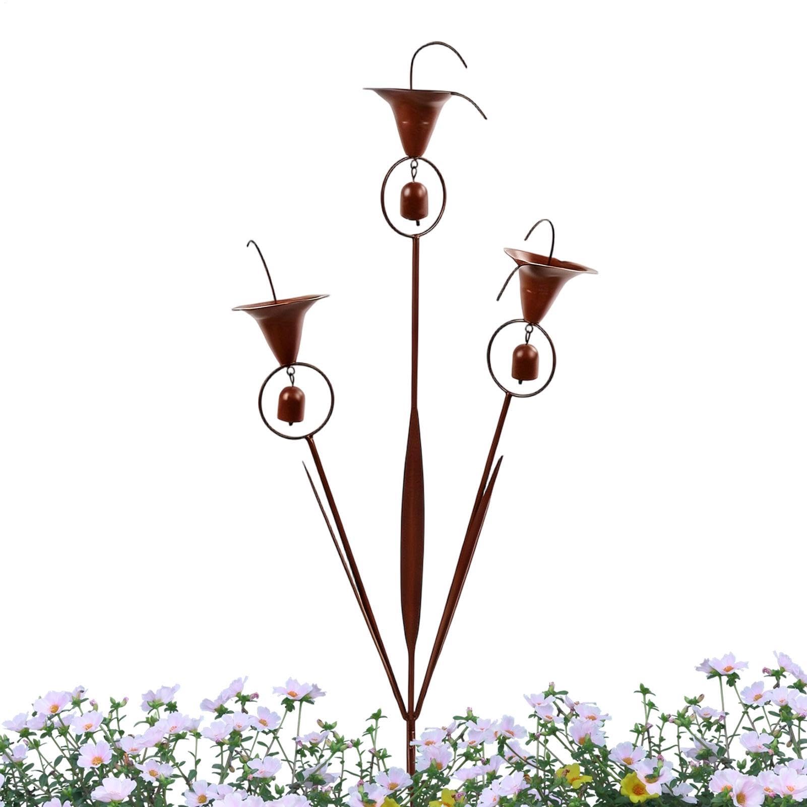 Carillon éolien de jardin floral en fer pour animer vos en pot et espaces extérieurs